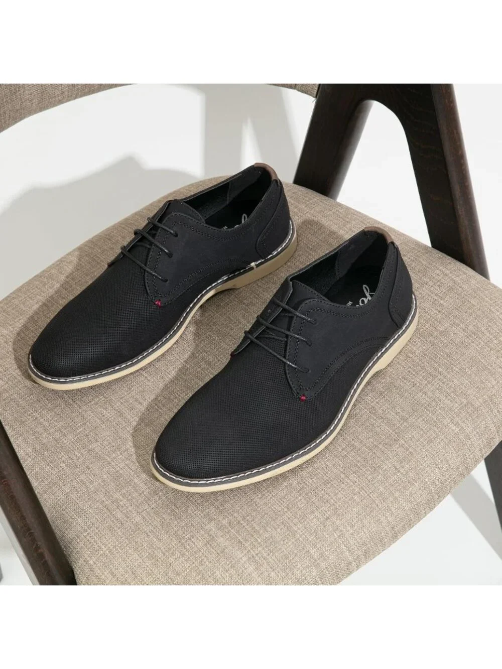 Men's Black Breathable Upper Lace Up Retro Business Classic Dress Oxford Shoes